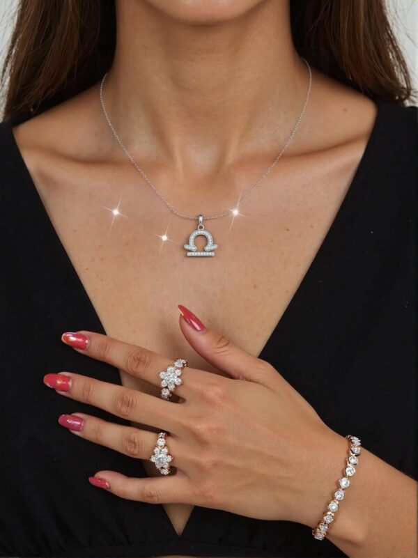 Libra Moissanite Necklace - Image 4