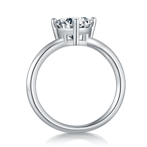 Classic triangle S925 silver plated white gold moissanite female ring 2.0 carat D grade - Image 3