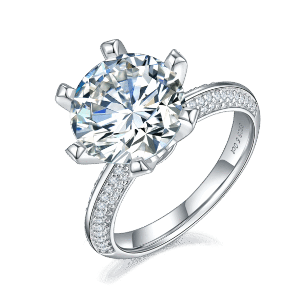 Banbijiangshan S925 silver plated white gold moissanite female ring 5.0 carat D grade