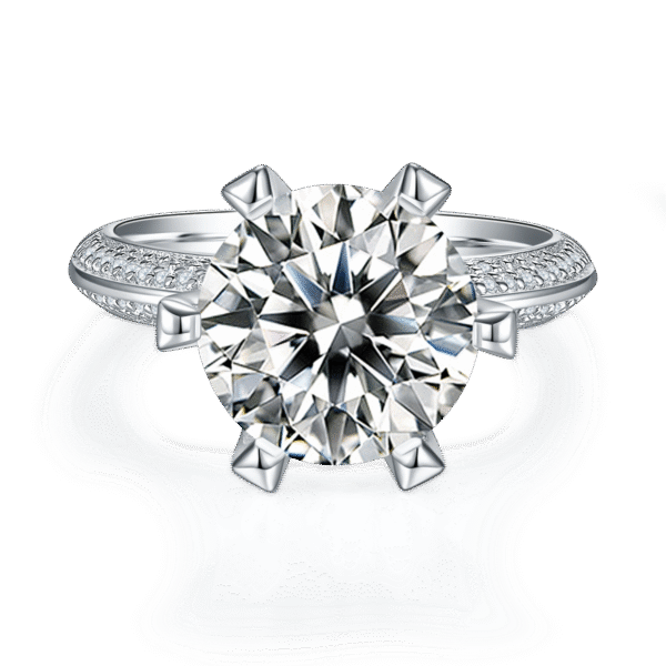 Banbijiangshan S925 silver plated white gold moissanite female ring 5.0 carat D grade - Image 4