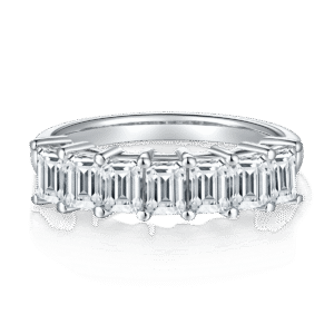 Rectangular ring S925 silver plated with white gold moissanite female ring 2.1 carats D grade