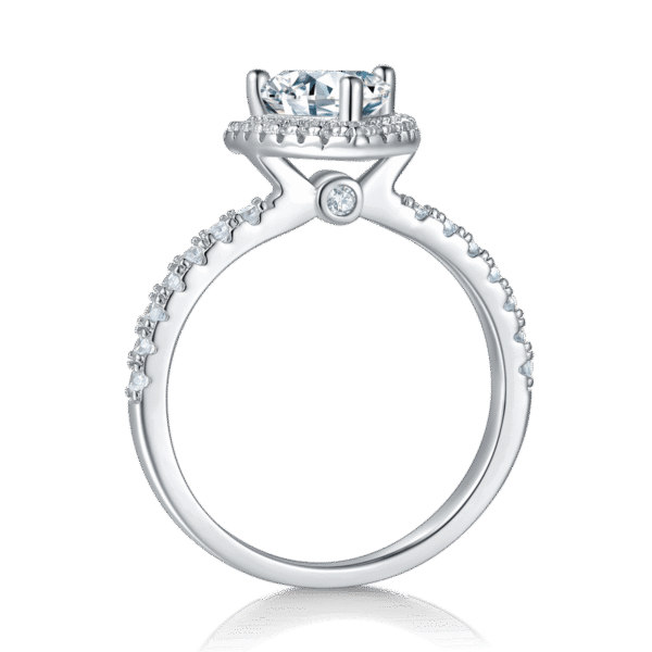 Light luxury triangle S925 silver plated white gold moissanite female ring 1.0 carat D grade - Image 4
