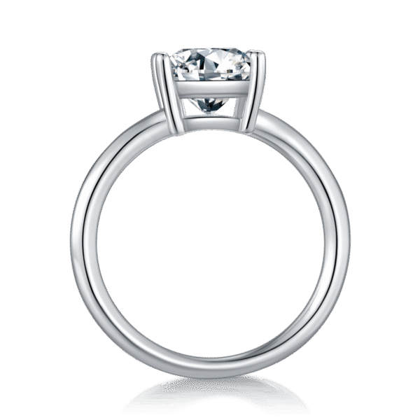 Classic Square S925 Silver Plated White Gold Moissanite Women's Ring 2.0 Carat D Grade - Image 4