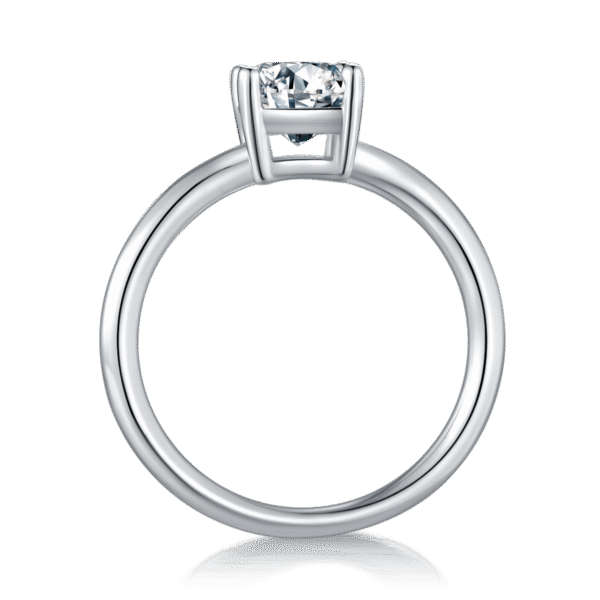 Classic rectangular S925 silver plated white gold moissanite female ring 2.0 carat D grade - Image 4