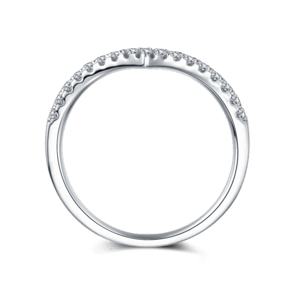 V-shaped ring S925 silver plated with white gold moissanite 33 points D grade - Image 5