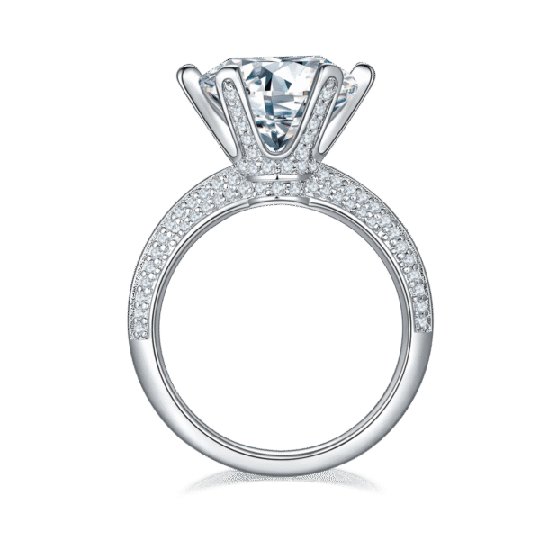 Banbijiangshan S925 silver plated white gold moissanite female ring 5.0 carat D grade - Image 5