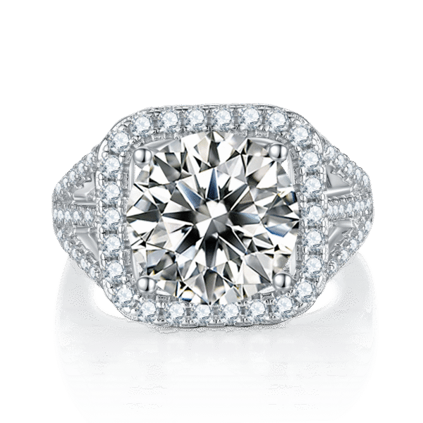 Classic Square Bag S925 Silver Plated Platinum Moissanite Women's Ring 5.0 Carat D Grade - Image 3