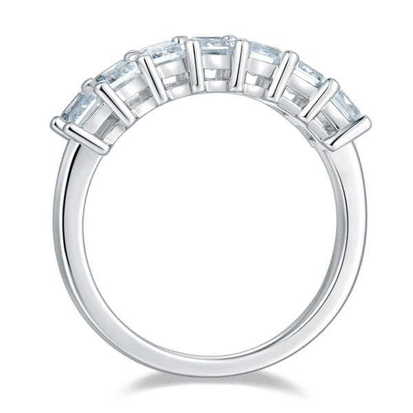 Rectangular ring S925 silver plated with white gold moissanite female ring 2.1 carats D grade - Image 5