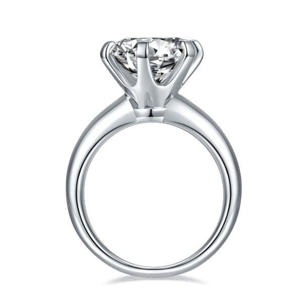 Bare Arm T House Six-claw S925 Silver Plated Platinum Moissanite Women's Ring 5.0 Carat D Grade - Image 3