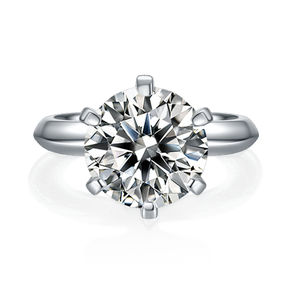 Bare Arm T House Six-claw S925 Silver Plated Platinum Moissanite Women's Ring 5.0 Carat D Grade - Image 4