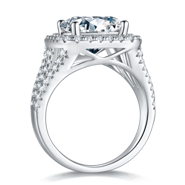 Classic Square Bag S925 Silver Plated Platinum Moissanite Women's Ring 5.0 Carat D Grade - Image 4