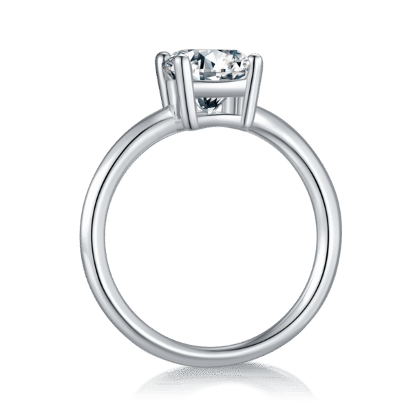 Classic egg-shaped S925 silver plated white gold moissanite female ring 2.0 carats D grade - Image 4