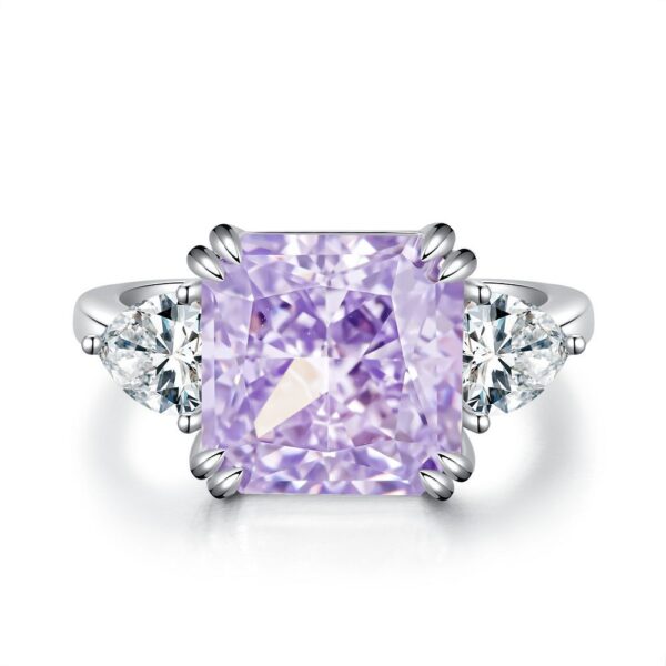 S925 sterling silver ring for women 5 carat square ice cut high carbon diamond - Image 6