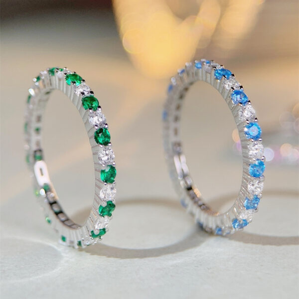 High carbon diamond s925 sterling silver ring for women - Image 5