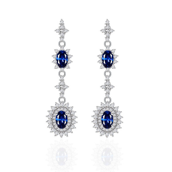 Emerald Gemstone Earrings Women S925 Sterling Silver - Image 2