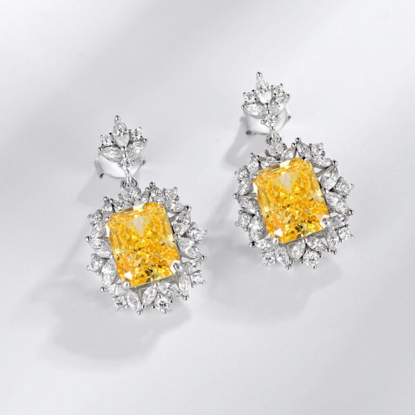 S925 silver high carbon diamond earrings - Image 2