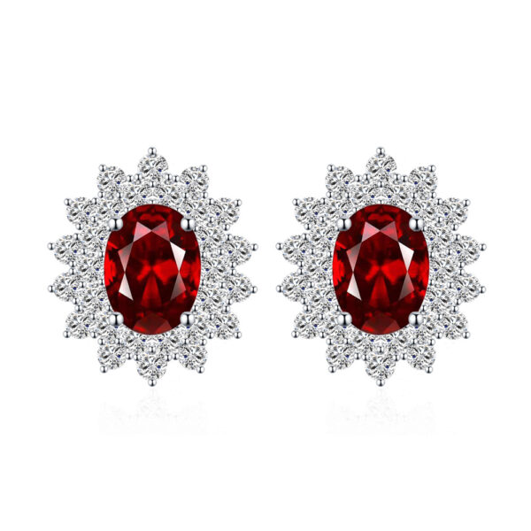 6*8mm Dan shape gemstone earrings for women 925 sterling silver high carbon diamond earrings - Image 2