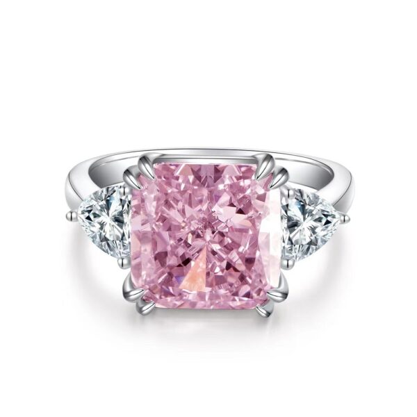 S925 sterling silver ring for women 5 carat square ice cut high carbon diamond - Image 5