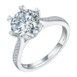 Lucky Turn S925 Silver Plated White Gold Moissanite Women's Ring 3.0 Carat D Grade
