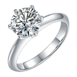 Bare Arm T House Six-claw S925 Silver Plated Platinum Moissanite Women's Ring 2.0 Carat D Grade