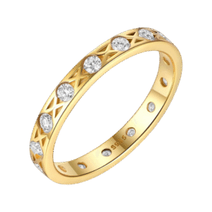 S925 silver plated 18K gold moissanite diamond ring 0.42CT