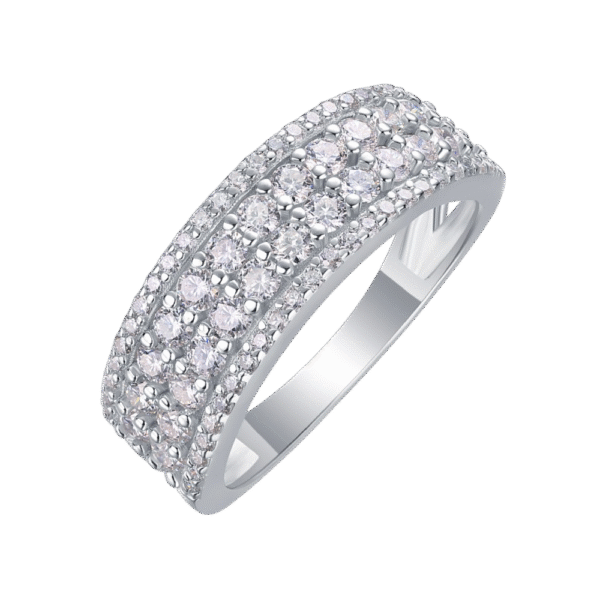 S925 silver plated 18K white gold female ring moissanite 1.068CT