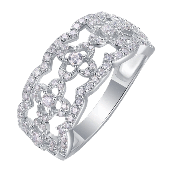 S925 silver plated 18K white gold female ring moissanite 0.702CT