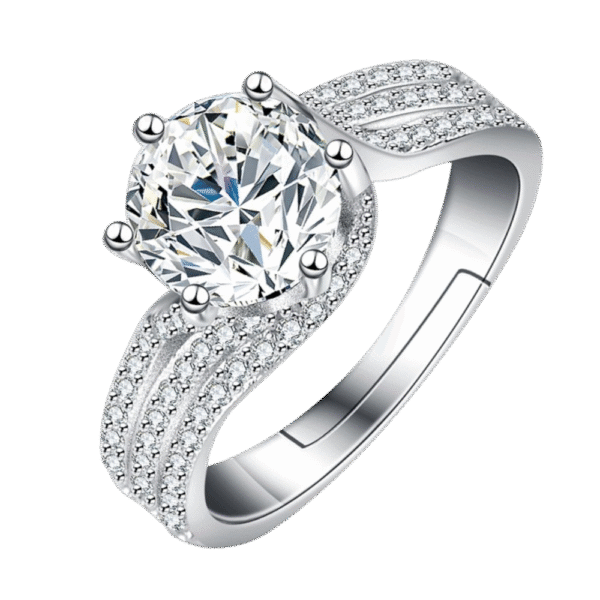 925 sterling silver genuine moissanite diamond ring 5 carats three life love marriage proposal birthday gift ring