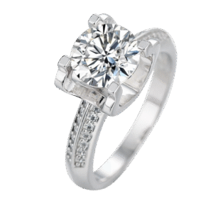 S925 silver moissanite bull head half wall four claws 3ct diamond ring simple couple ring female