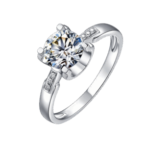s925 sterling silver moissanite 2ct ring high-end 18K women's wedding ring small waist bull head style