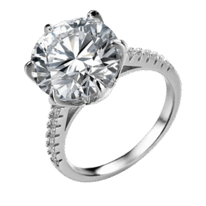 Classic six claw s925 sterling silver ring 5 carat moissanite ring women's ring pigeon egg wedding ring