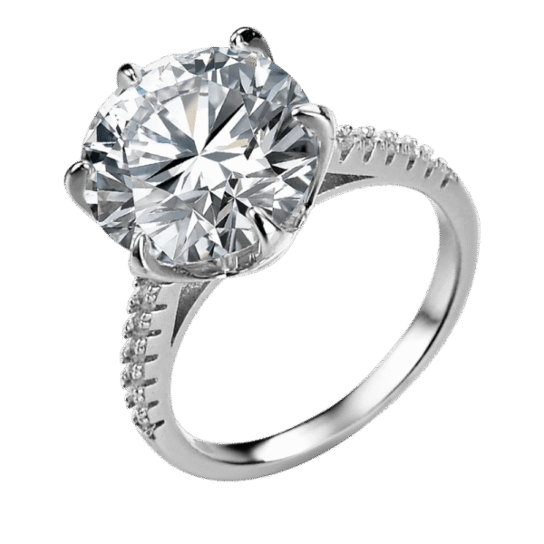 Classic six claw s925 sterling silver ring 5 carat moissanite ring women's ring pigeon egg wedding ring
