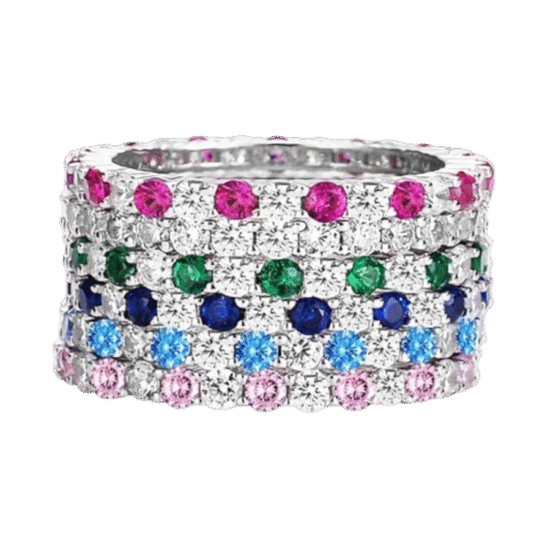 High carbon diamond s925 sterling silver ring for women