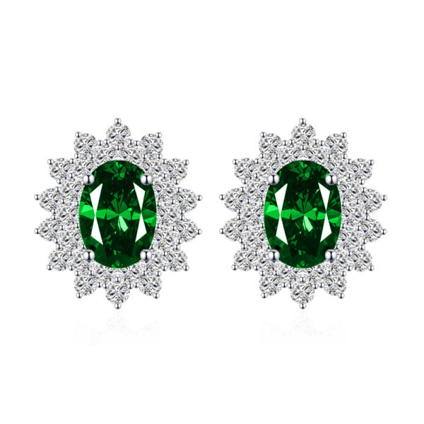 6*8mm Dan shape gemstone earrings for women 925 sterling silver high carbon diamond earrings - Image 3