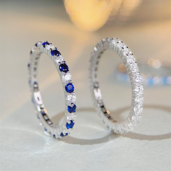High carbon diamond s925 sterling silver ring for women - Image 4