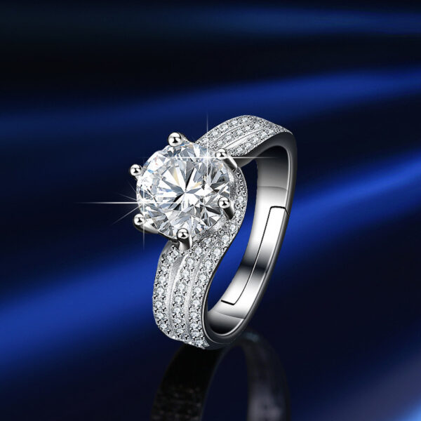 925 sterling silver genuine moissanite diamond ring 5 carats three life love marriage proposal birthday gift ring - Image 2