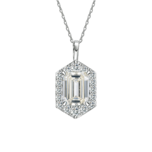 3 carat special shaped moissanite necklace female S925 sterling silver 7*9 rectangular emerald cut diamond pendant