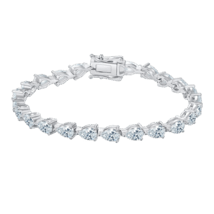 Pear-shaped tennis chain S925 silver platinum bracelet Moissanite 0.5CT/piece DVVS