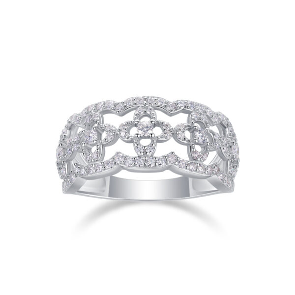 S925 silver plated 18K white gold female ring moissanite 0.702CT - Image 4