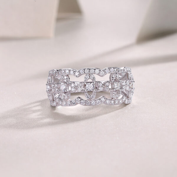 S925 silver plated 18K white gold female ring moissanite 0.702CT - Image 7
