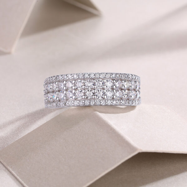 S925 silver plated 18K white gold female ring moissanite 1.068CT - Image 6