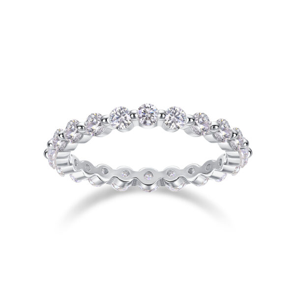 S925 silver plated 18K white gold female ring moissanite diamond 1.32CT - Image 6