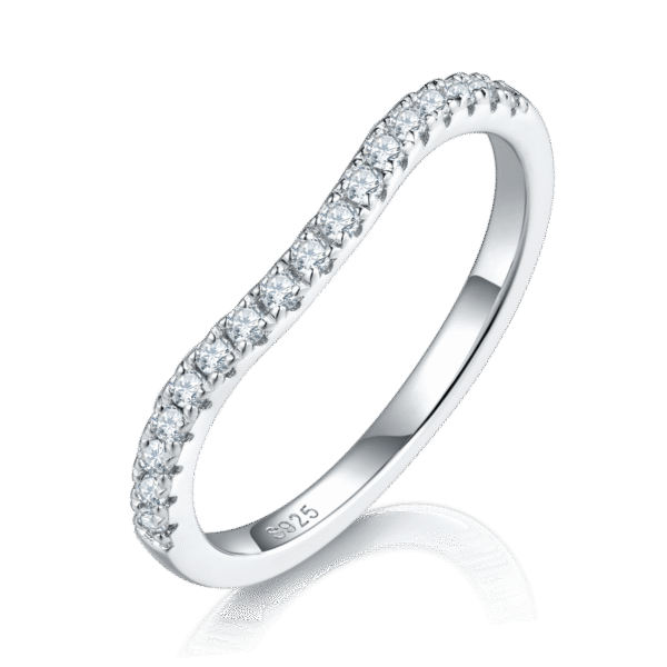 Luxury full diamond square bag female ring S925 silver plated white gold main and secondary ring stacking female ring customized main stone moissanite 1.0ct/secondary stone high carbon diamond - Image 5