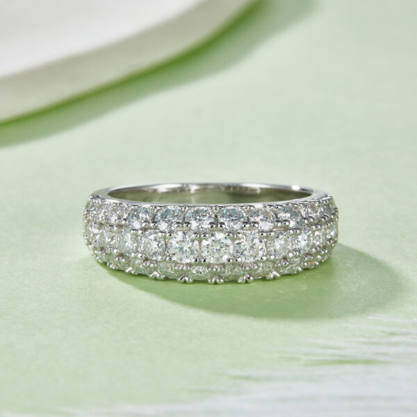 S925 silver plated 18K white gold moissanite female ring - Image 2