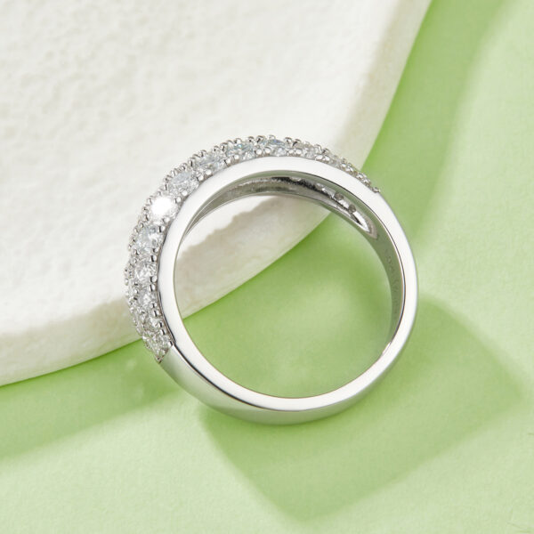 S925 silver plated 18K white gold moissanite female ring - Image 3