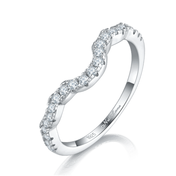 S925 silver plated platinum main and secondary rings stacking women's rings custom selection main stone moissanite 2.5ct/secondary stone high carbon diamond - Image 5