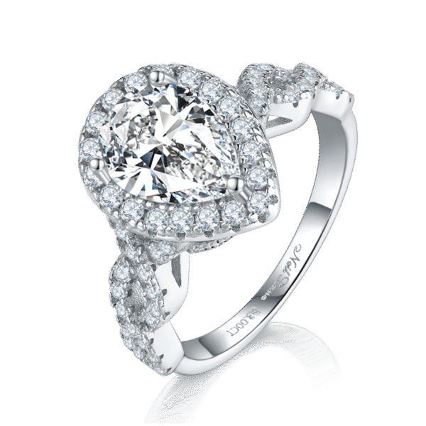 S925 silver plated platinum main and secondary rings stacking women's rings custom selection main stone moissanite 2.5ct/secondary stone high carbon diamond - Image 4