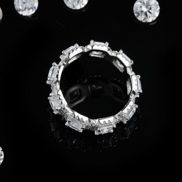 Asscher ring S925 silver plated white gold female ring custom selection main and secondary stone moissanite 4.3ct - Image 3