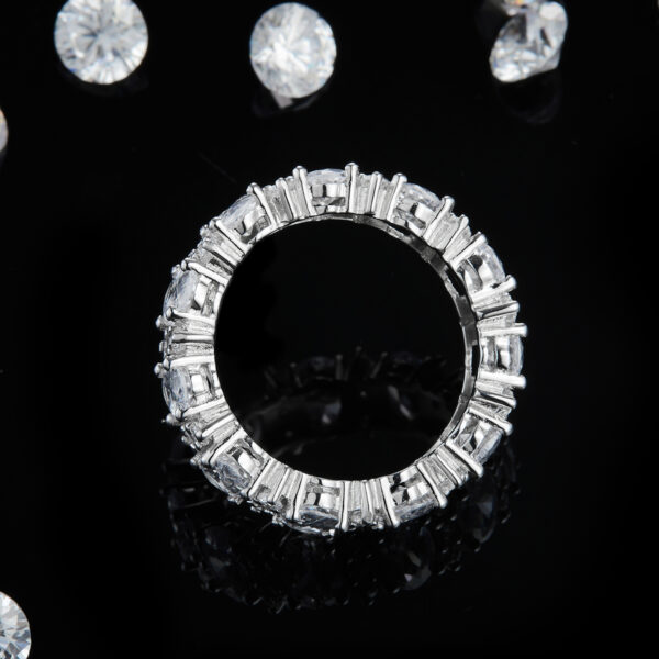 Ring S925 silver plated platinum female ring custom selection main and secondary stone moissanite 6.72ct - Image 3