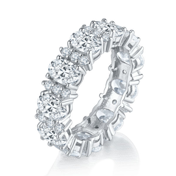 Ring S925 silver plated platinum female ring custom selection main and secondary stone moissanite 6.72ct